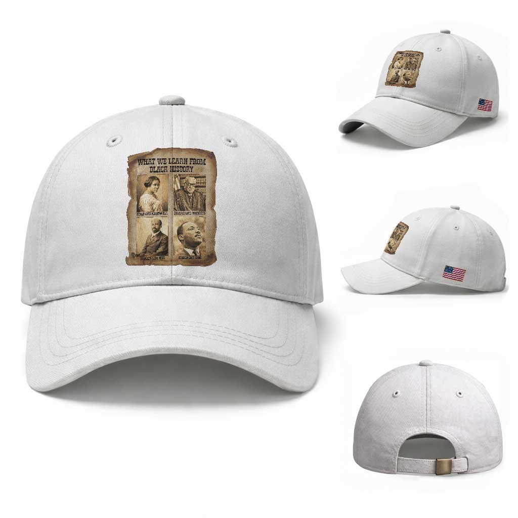 What We Learn From Black History Baseball Cap Iconic African American Figures TS12 Baseball Cap Universal Fit White Print Your Wear