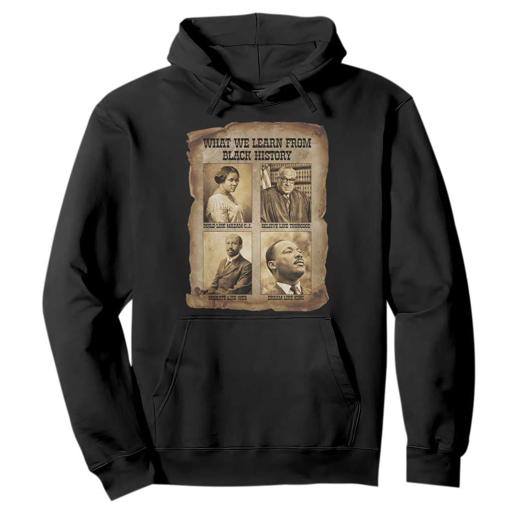 What We Learn From Black History Hoodie Iconic African American Figures TS12 Black Print Your Wear