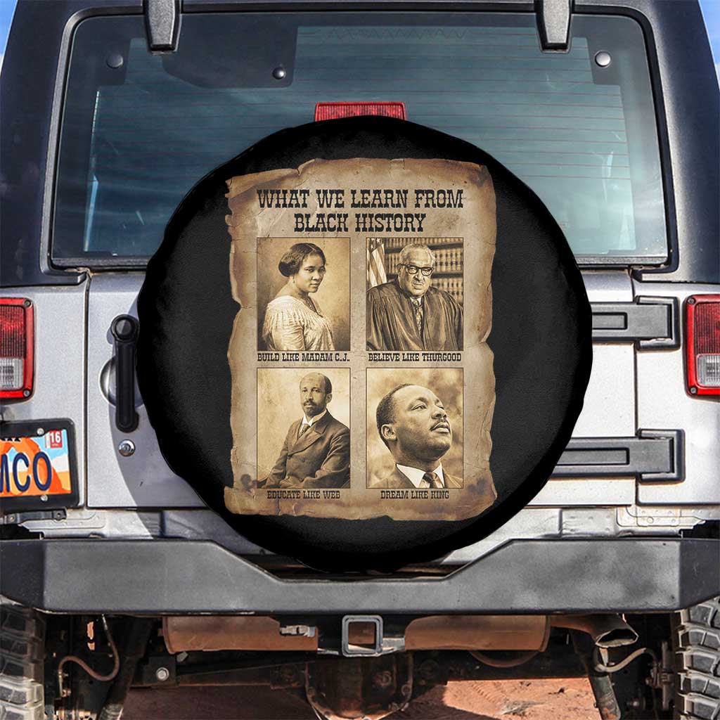 What We Learn From Black History Spare Tire Cover Iconic African American Figures TS12 No hole Black Print Your Wear