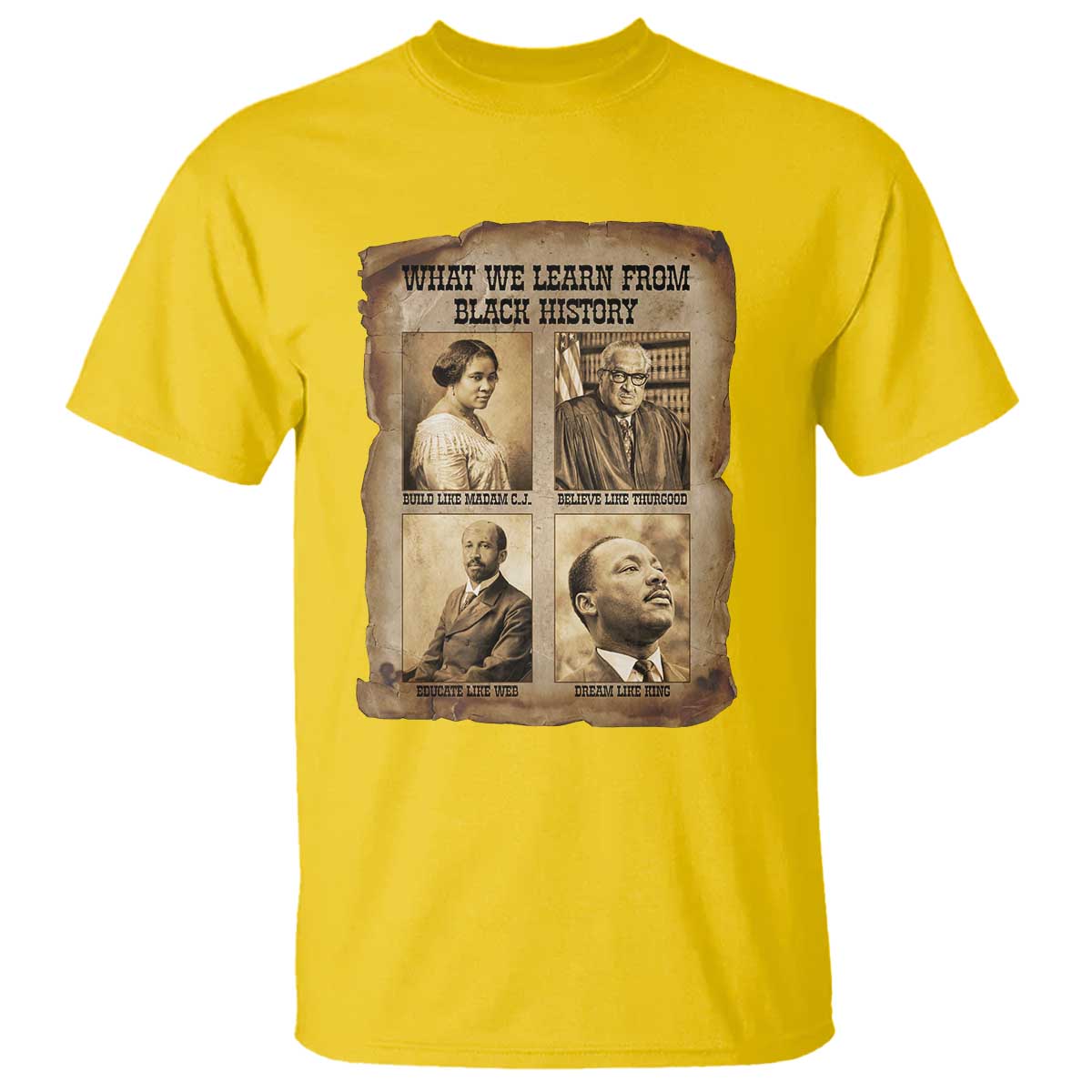 What We Learn From Black History T Shirt Iconic African American Figures TS12 Daisy Print Your Wear