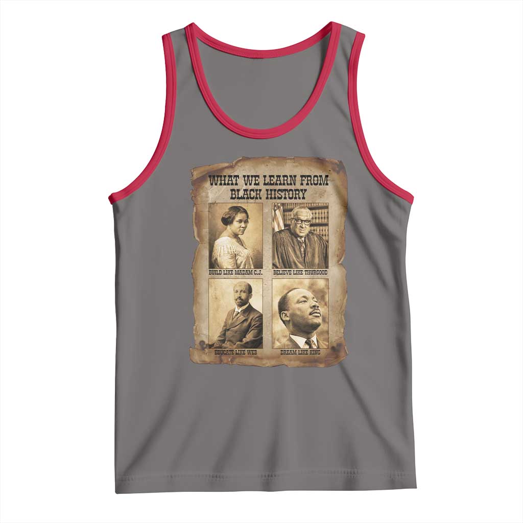 What We Learn From Black History Tank Top Iconic African American Figures TS12 Deep Heather Red Print Your Wear