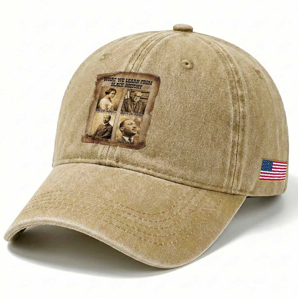 What We Learn From Black History Washed Cotton Baseball Cap Iconic African American Figures TS12 Print Your Wear