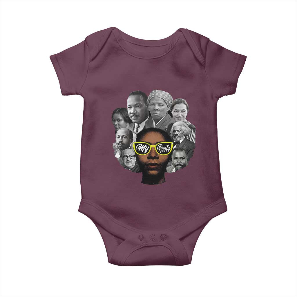 My Roots Black History Leaders Baby Onesie African American Heritage TS12 Maroon Print Your Wear