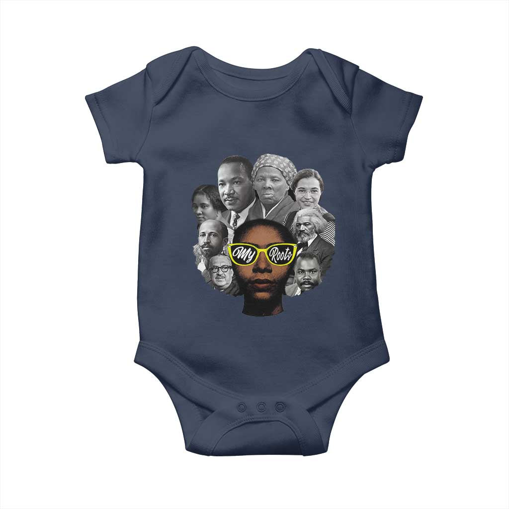 My Roots Black History Leaders Baby Onesie African American Heritage TS12 Navy Print Your Wear