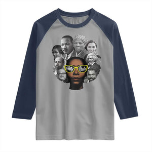 My Roots Black History Leaders Raglan Shirt African American Heritage TS12 Sport Gray Navy Print Your Wear