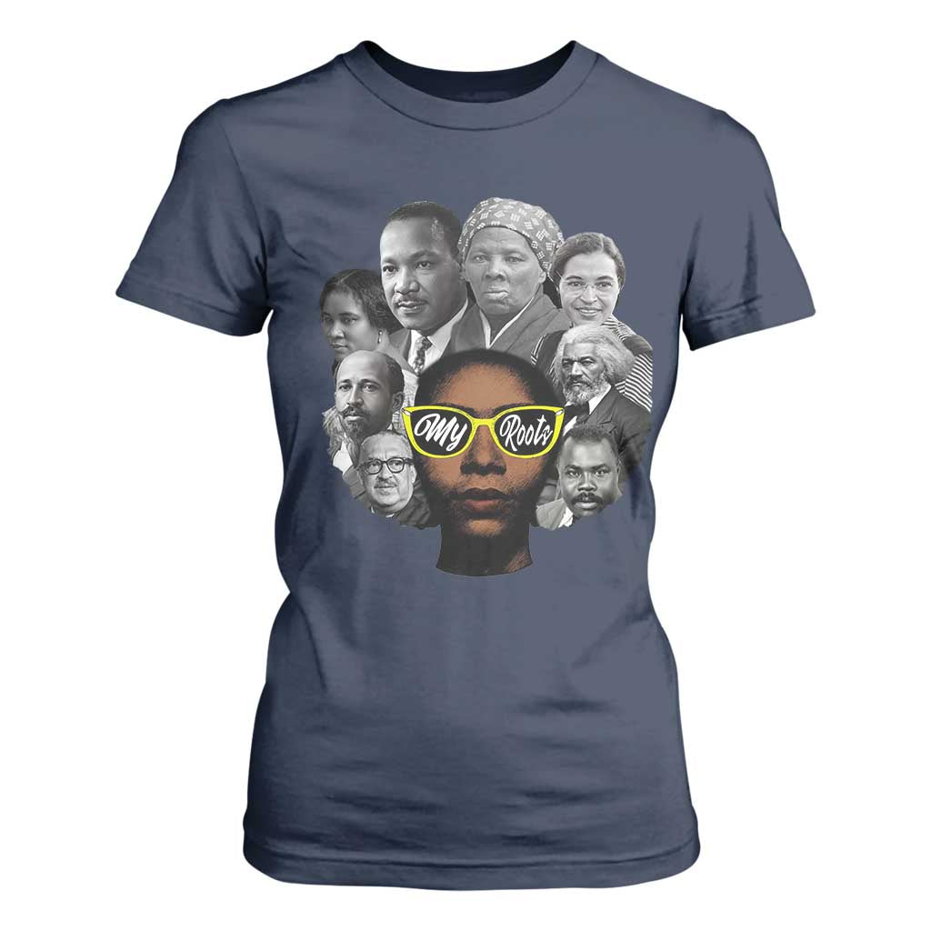 My Roots Black History Leaders T Shirt For Women African American Heritage TS12 Navy Print Your Wear