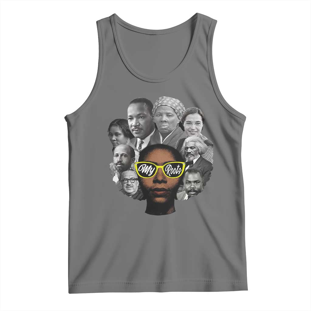 My Roots Black History Leaders Tank Top African American Heritage TS12 Black Heather Print Your Wear