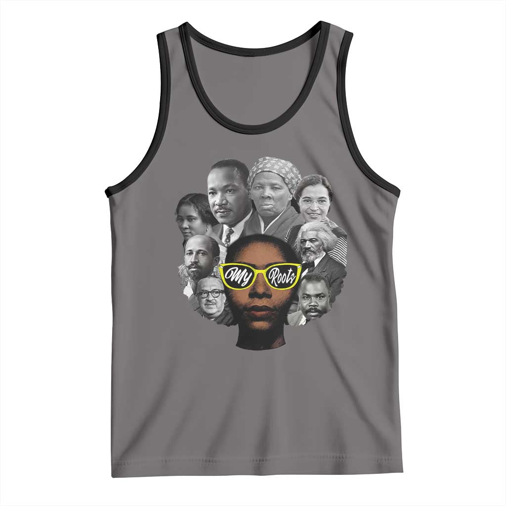 My Roots Black History Leaders Tank Top African American Heritage TS12 Deep Heather Black Print Your Wear