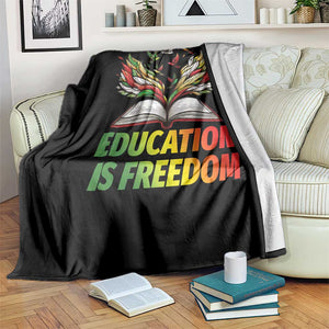 Education Is Freedom Throw Blanket Inspirational Black Teacher Gift TS12 Print Your Wear