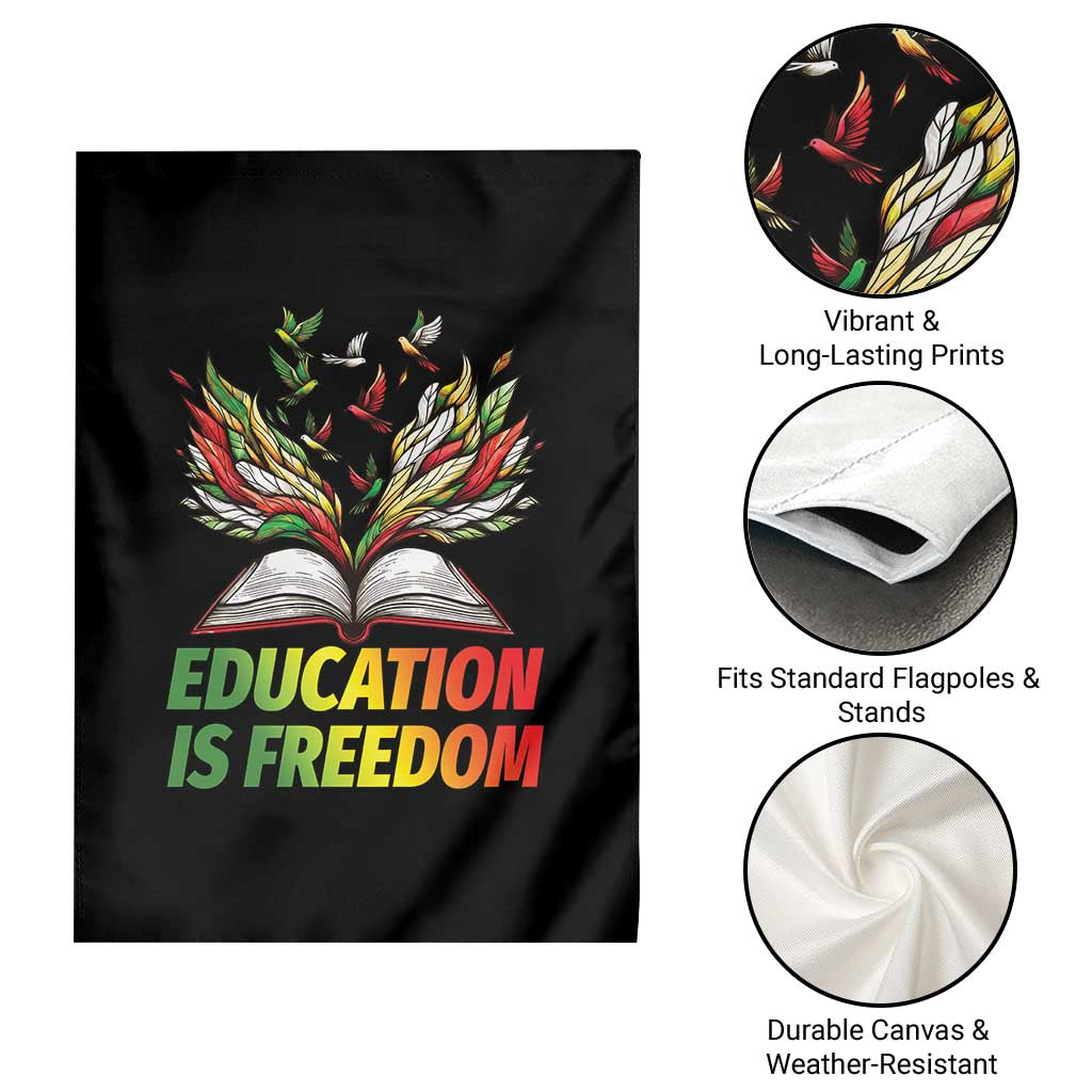 Education Is Freedom Garden Flag Inspirational Black Teacher Gift TS12 Print Your Wear