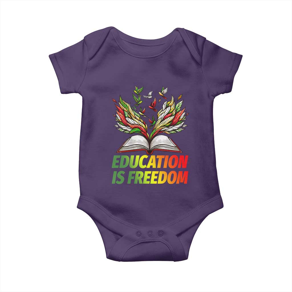 Education Is Freedom Baby Onesie Inspirational Black Teacher Gift TS12 Purple Print Your Wear