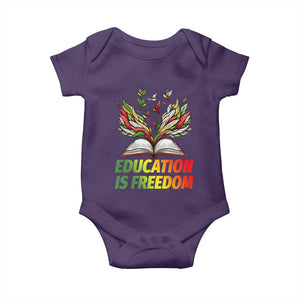 Education Is Freedom Baby Onesie Inspirational Black Teacher Gift TS12 Purple Print Your Wear