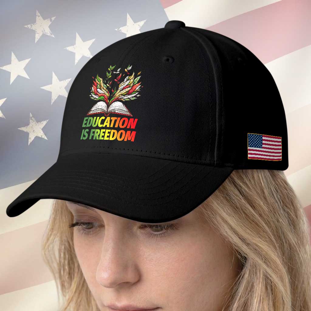 Education Is Freedom Baseball Cap Inspirational Black Teacher Gift TS12 Print Your Wear