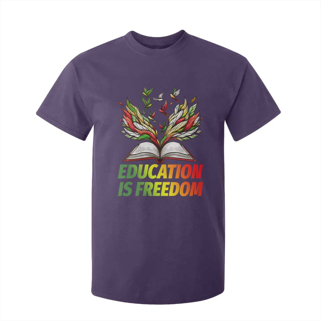 Education Is Freedom T Shirt For Kid Inspirational Black Teacher Gift TS12 Purple Print Your Wear