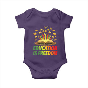 Education Is Freedom Baby Onesie Black Education Teacher Gift TS12 Purple Print Your Wear
