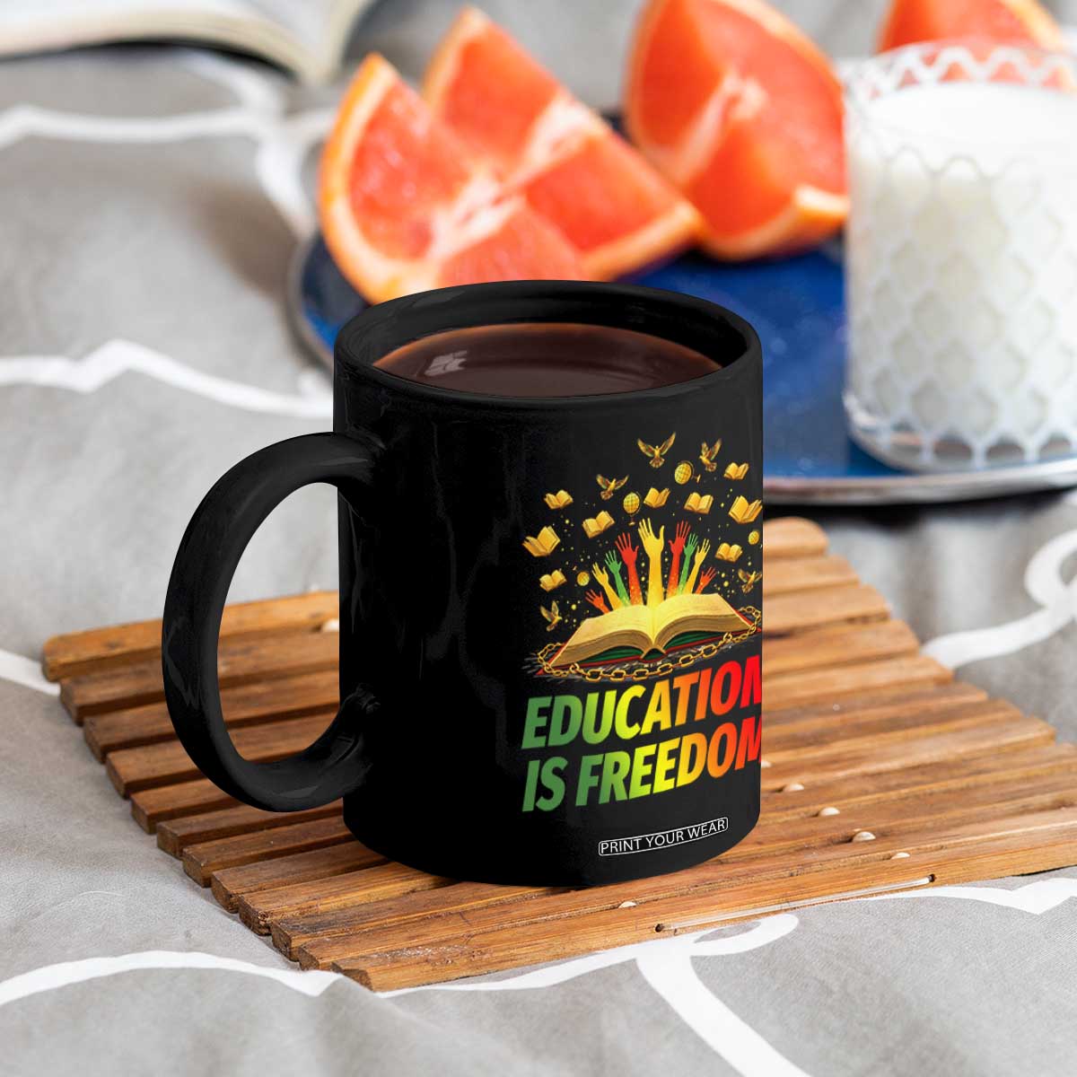 Education Is Freedom Coffee Mug Black Education Teacher Gift TS12 Print Your Wear