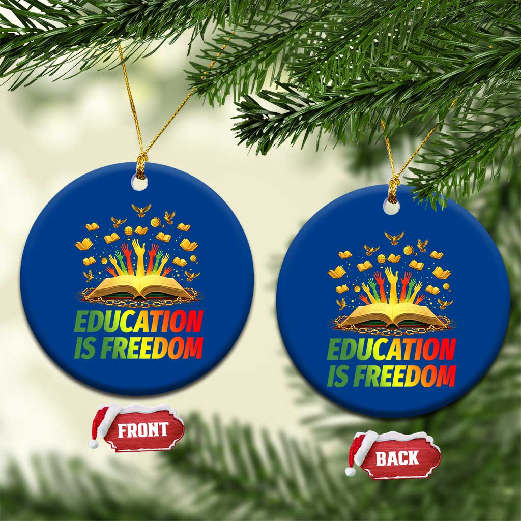 Education Is Freedom Ceramic Ornament Black Education Teacher Gift TS12 1pc Blue Print Your Wear