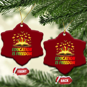 Education Is Freedom Ceramic Ornament Black Education Teacher Gift TS12 Print Your Wear