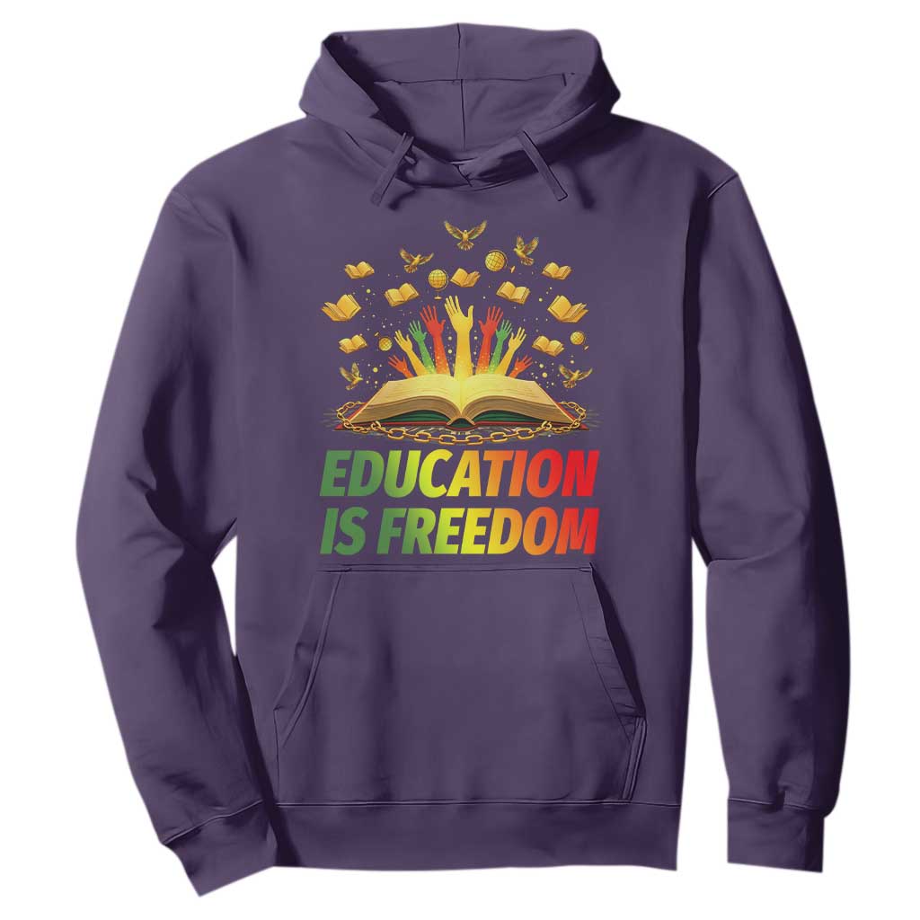 Education Is Freedom Hoodie Black Education Teacher Gift TS12 Purple Print Your Wear