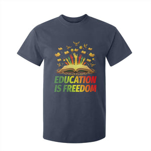 Education Is Freedom T Shirt For Kid Black Education Teacher Gift TS12 Navy Print Your Wear