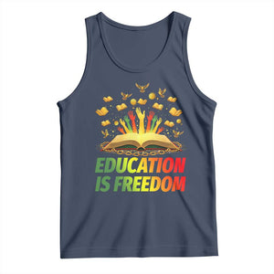 Education Is Freedom Tank Top Black Education Teacher Gift TS12 Navy Print Your Wear