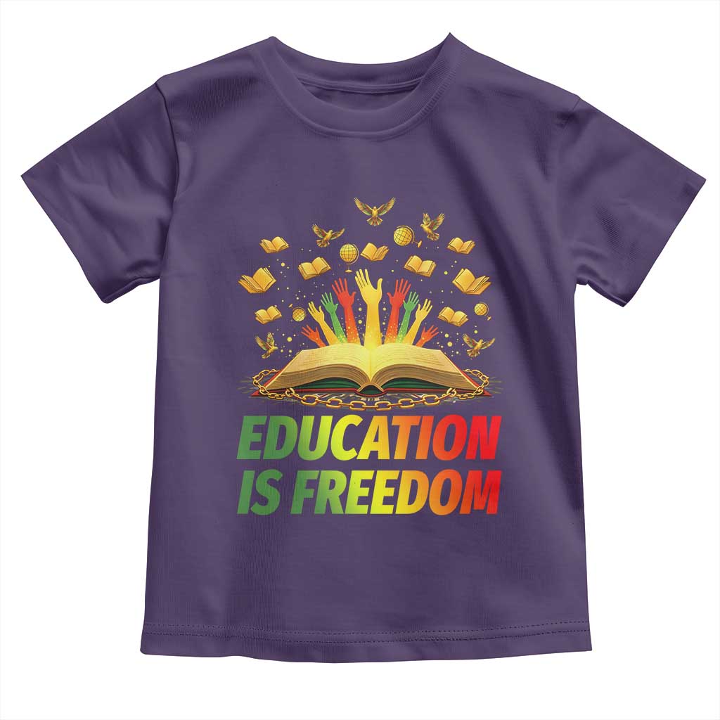 Education Is Freedom Toddler T Shirt Black Education Teacher Gift TS12 Purple Print Your Wear