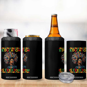 Education Is Freedom 4 in 1 Can Cooler Tumbler Black History Month Gift For Teachers TS12 Print Your Wear
