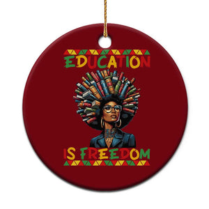 Education Is Freedom Ceramic Ornament Black History Month Gift For Teachers TS12 1pc Red Print Your Wear