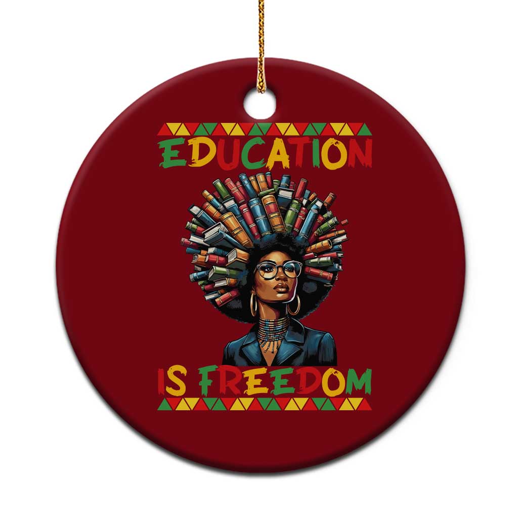 Education Is Freedom Ceramic Ornament Black History Month Gift For Teachers TS12 1pc Red Print Your Wear