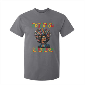 Education Is Freedom T Shirt For Kid Black History Month Gift For Teachers TS12 Charcoal Print Your Wear