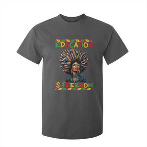 Education Is Freedom T Shirt For Kid Black History Month Gift For Teachers TS12 Dark Heather Print Your Wear