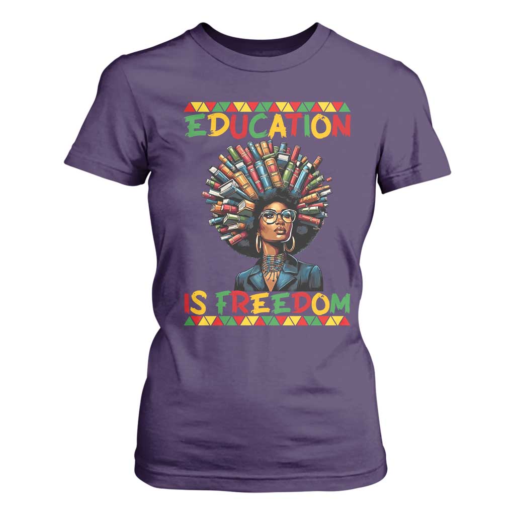 Education Is Freedom T Shirt For Women Black History Month Gift For Teachers TS12 Purple Print Your Wear