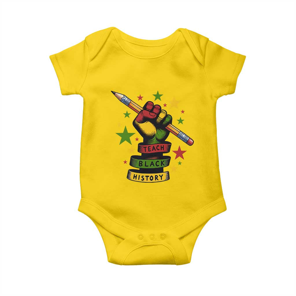 Teach Black History Education Pride Baby Onesie Black History Month TS12 Daisy Print Your Wear