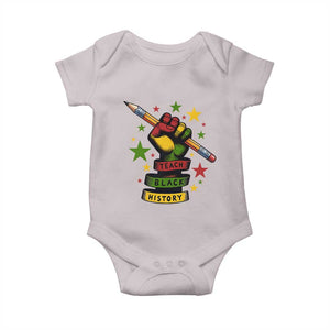 Teach Black History Education Pride Baby Onesie Black History Month TS12 Ice Gray Print Your Wear