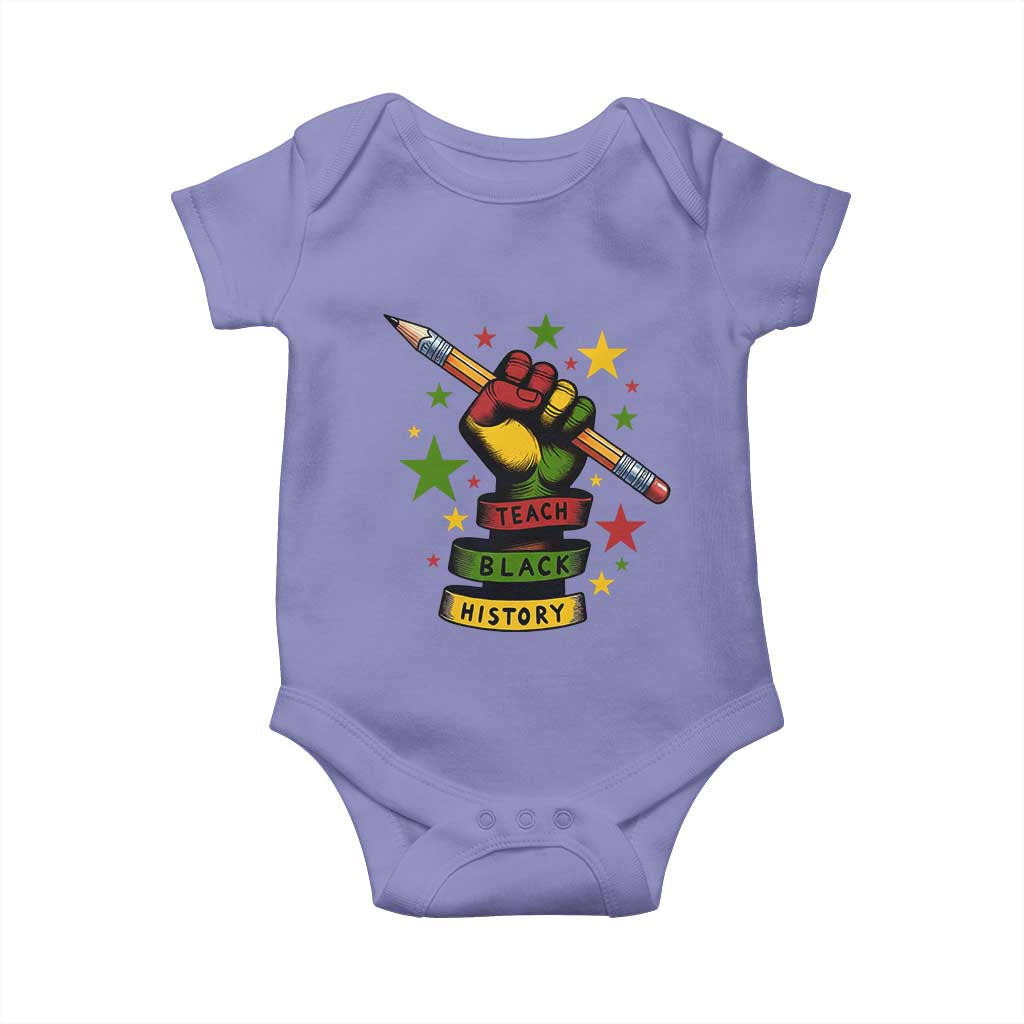 Teach Black History Education Pride Baby Onesie Black History Month TS12 Violet Print Your Wear