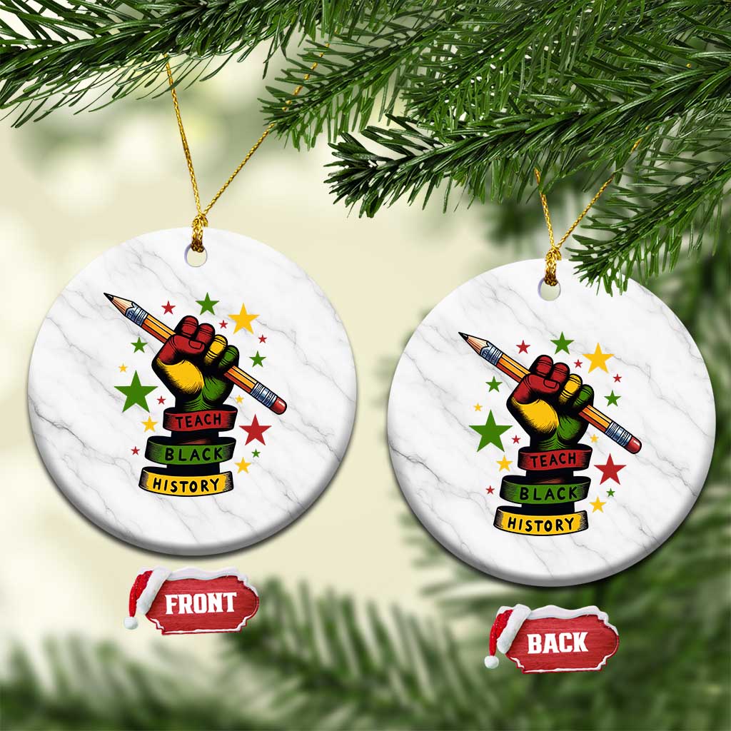 Teach Black History Education Pride Ceramic Ornament Black History Month TS12 1pc White Marble Print Your Wear