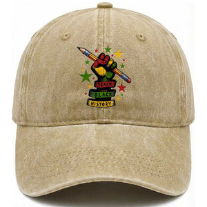 Teach Black History Education Pride Washed Cotton Baseball Cap Black History Month TS12 Print Your Wear