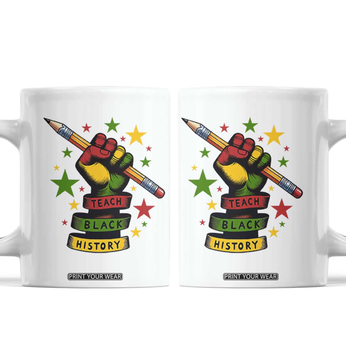 Teach Black History Education Pride Coffee Mug Black History Month TS12 White Print Your Wear