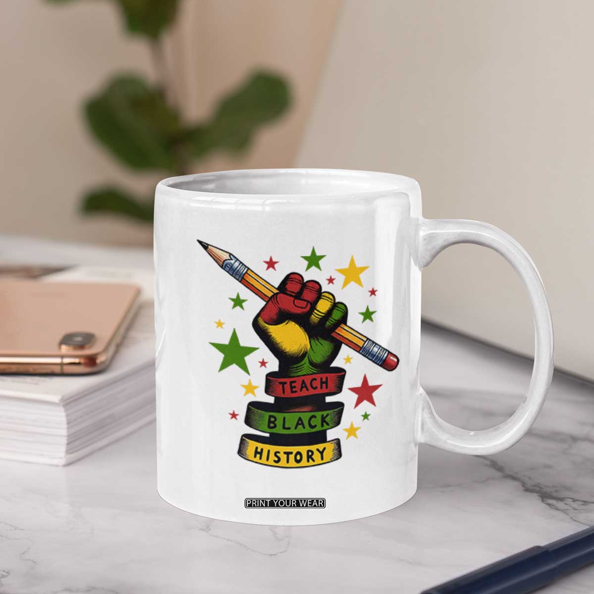 Teach Black History Education Pride Coffee Mug Black History Month TS12 Print Your Wear
