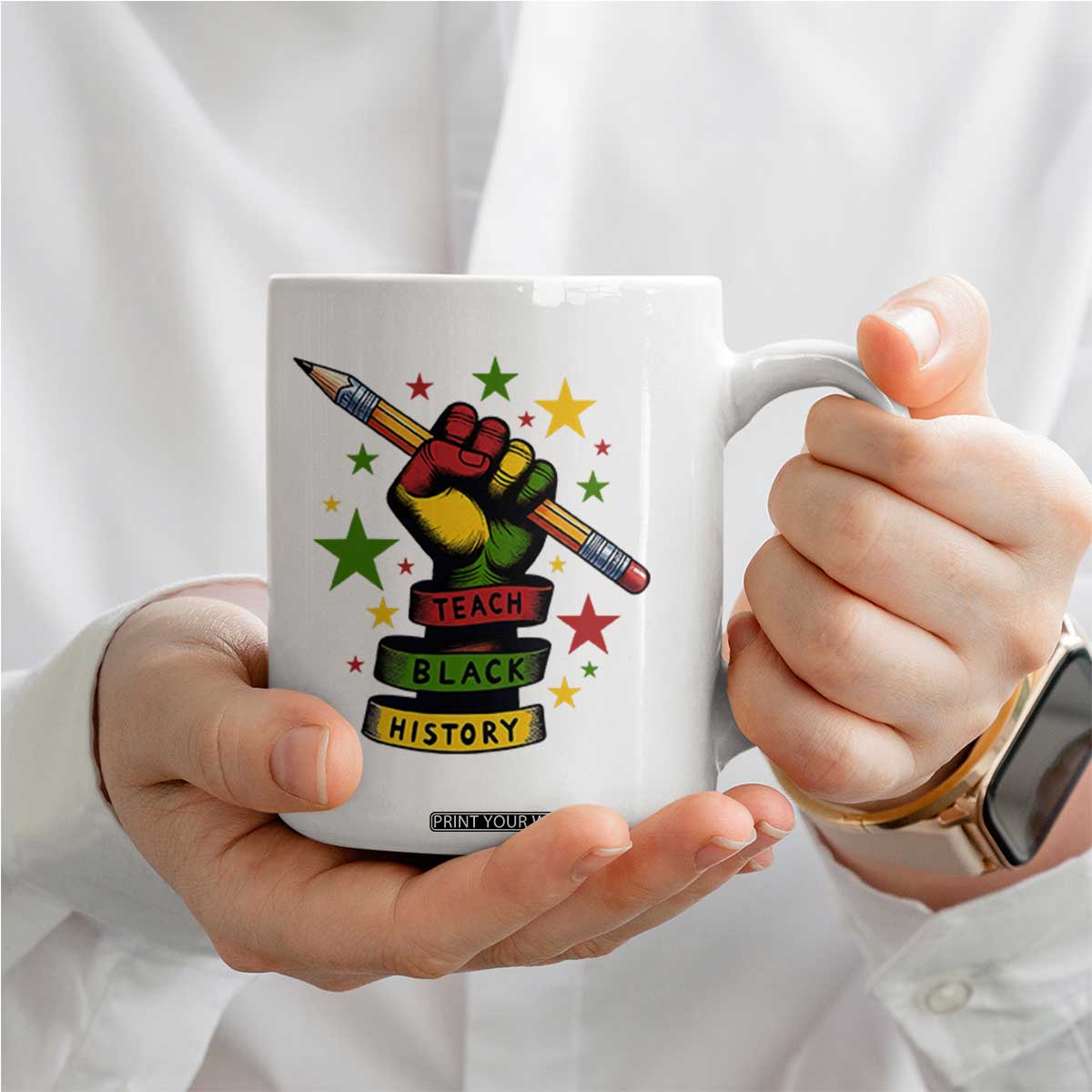 Teach Black History Education Pride Coffee Mug Black History Month TS12 Print Your Wear