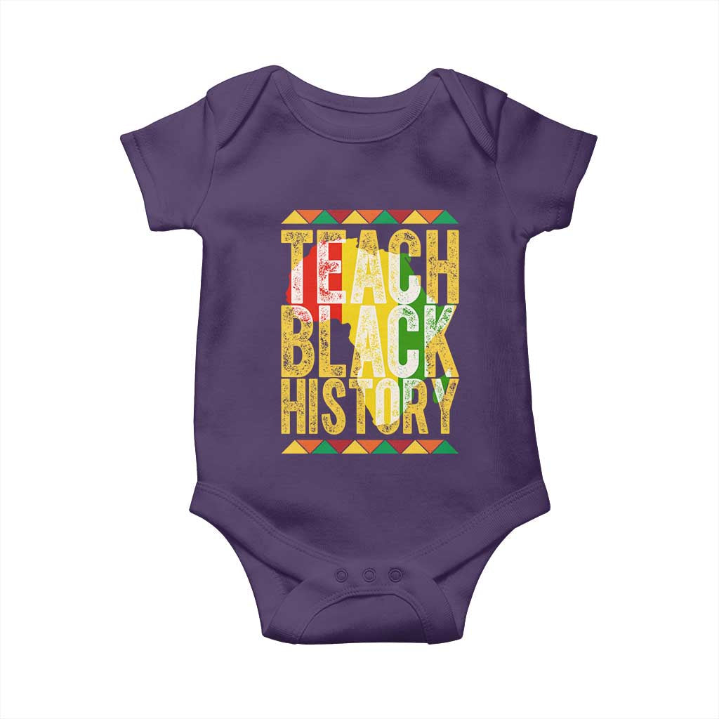 Teach Black History Baby Onesie Black History Month Gift For Teachers TS12 Purple Print Your Wear