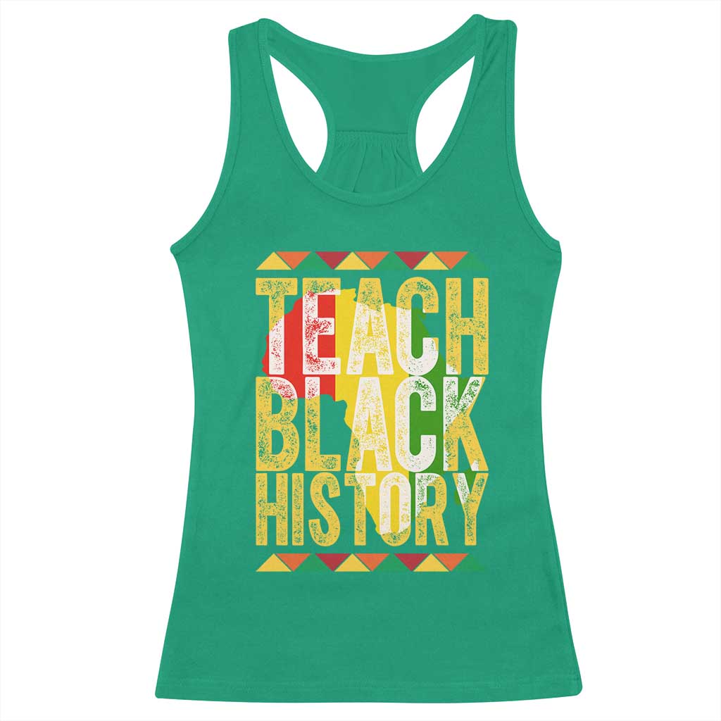 Teach Black History Racerback Tank Top Black History Month Gift For Teachers TS12 Irish Green Print Your Wear