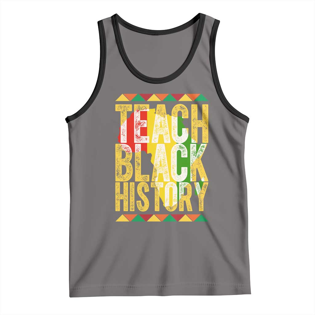 Teach Black History Tank Top Black History Month Gift For Teachers TS12 Deep Heather Black Print Your Wear