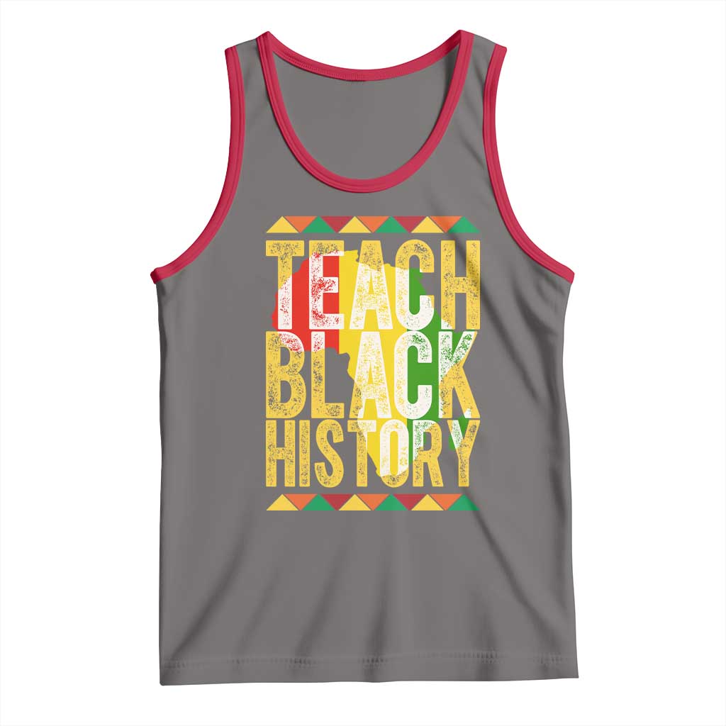 Teach Black History Tank Top Black History Month Gift For Teachers TS12 Deep Heather Red Print Your Wear