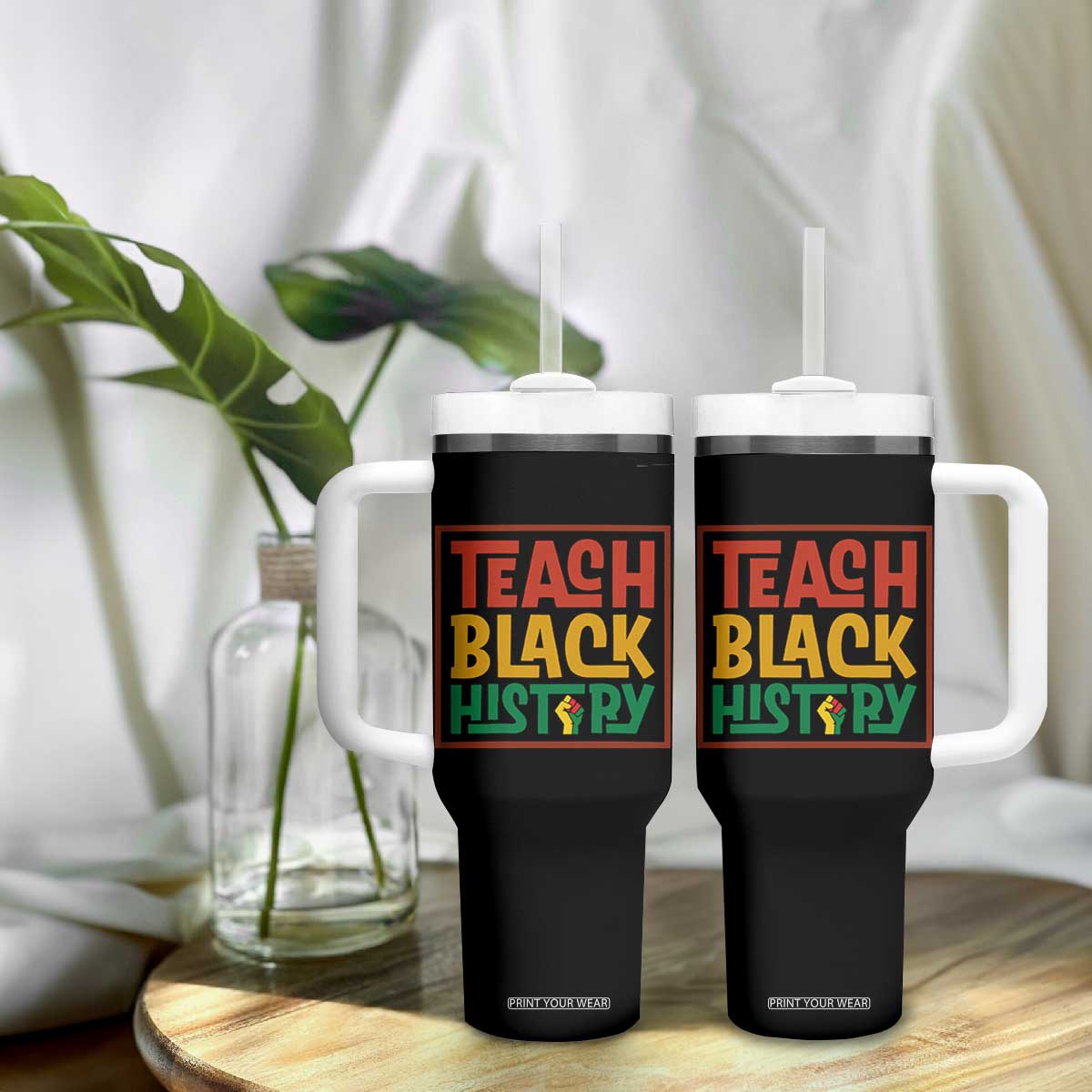 Black History Month Gift Tumbler With Handle Teach Black History Empowerment TS12 Print Your Wear
