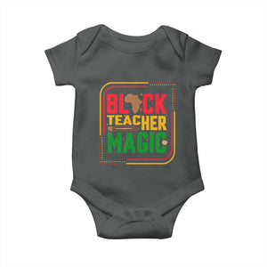 Black Teacher Magic Baby Onesie African American Pride Educator Gift TS12 Dark Heather Print Your Wear
