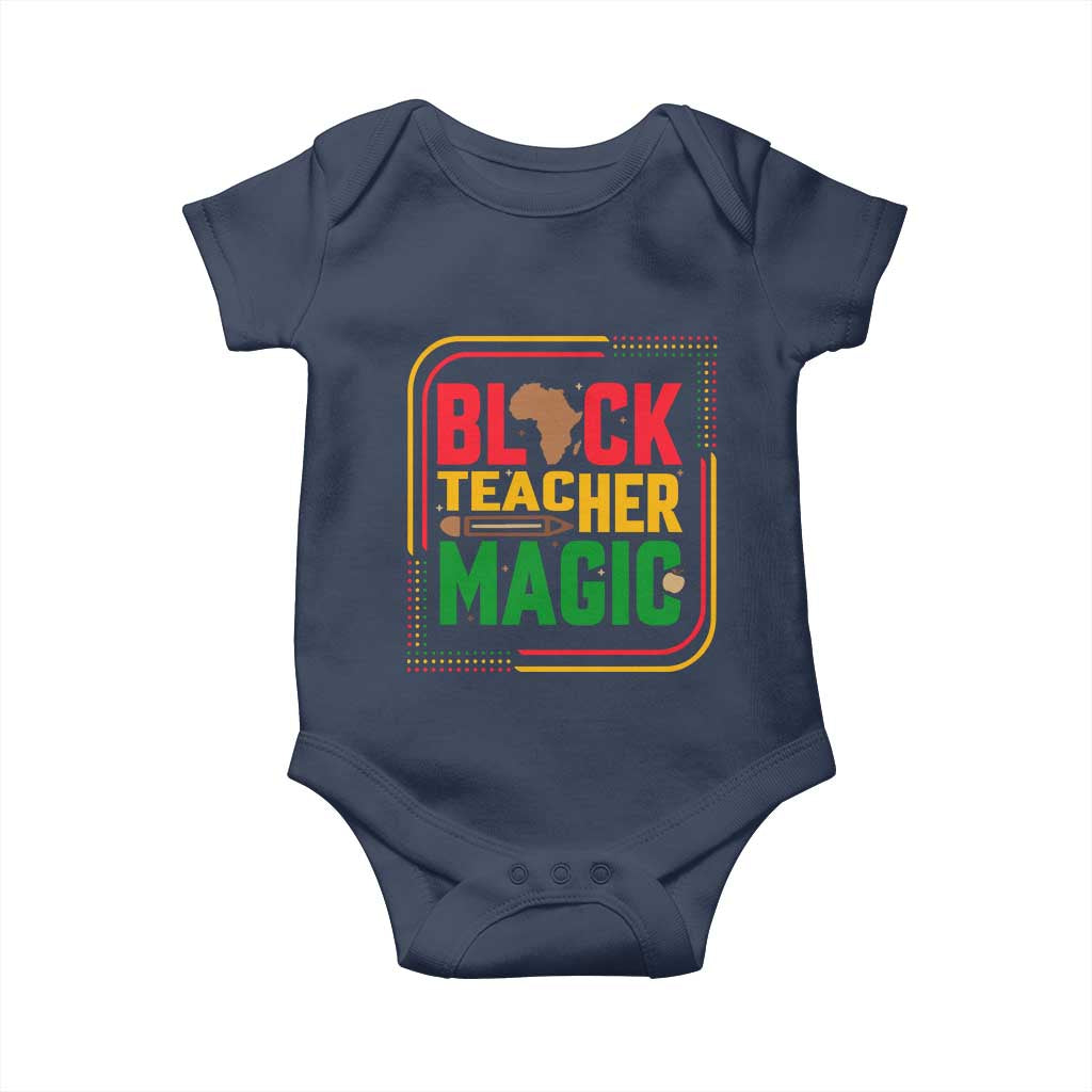 Black Teacher Magic Baby Onesie African American Pride Educator Gift TS12 Navy Print Your Wear