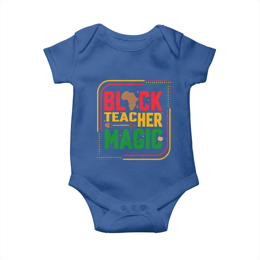 Black Teacher Magic Baby Onesie African American Pride Educator Gift TS12 Royal Blue Print Your Wear