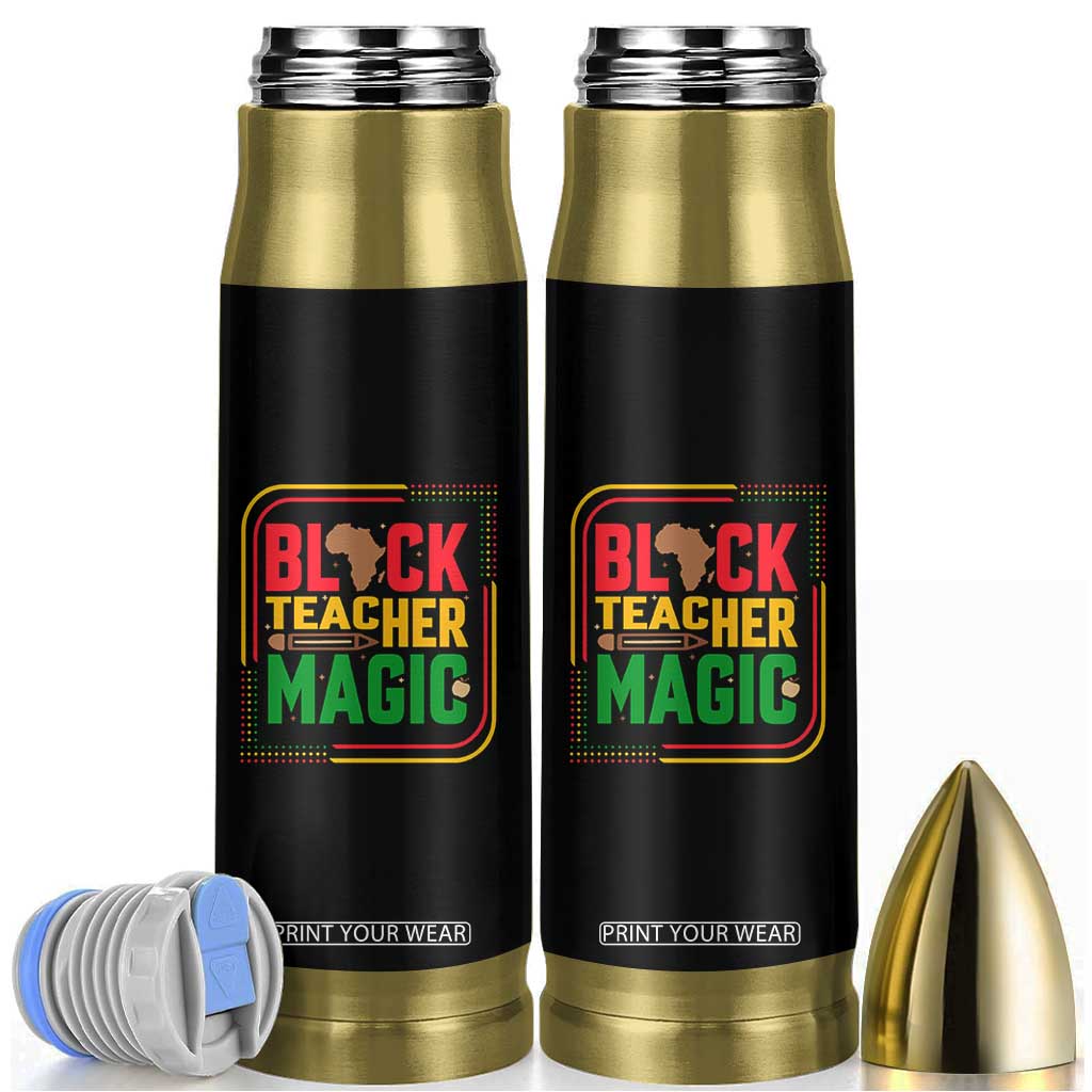 Black Teacher Magic Bullet Tumbler African American Pride Educator Gift TS12 Black Print Your Wear