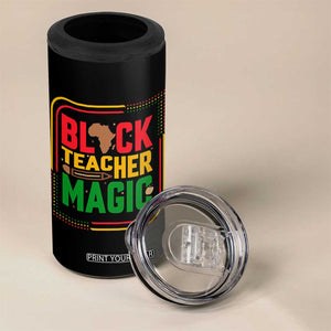 Black Teacher Magic 4 in 1 Can Cooler Tumbler African American Pride Educator Gift TS12 Print Your Wear